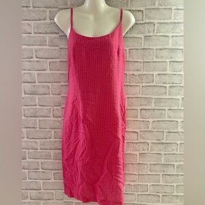 Jamais Sans Toi Pink Checkered Dress, size 10 adjustable spaghetti straps